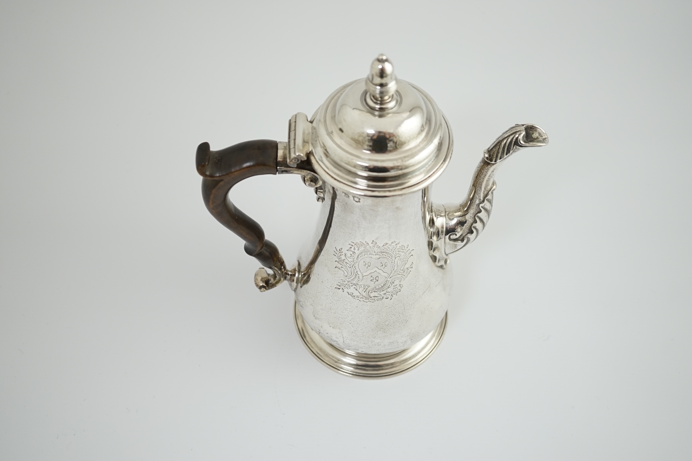 A George II silver coffee pot, by Thomas Whipham